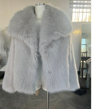 Winter Plush Coat Fashion Warm Thicken Fluffy Lapel Jacket Outwear Casual Long Sleeve Tops Womens Clothing